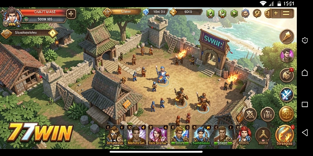 Gameplay menara pertahanan yang seru di 77WIN.