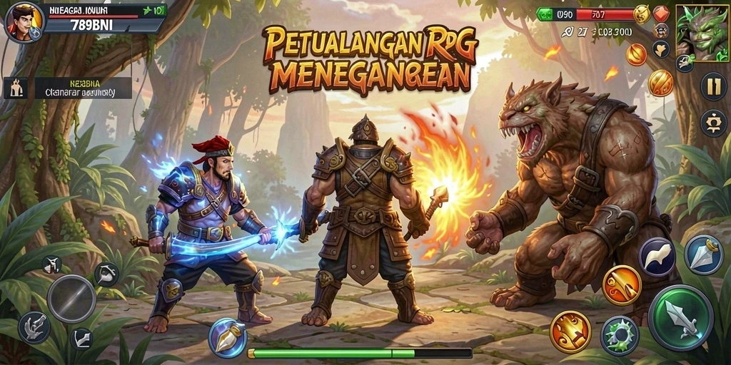 Screenshot action-packed dari gameplay RPG yang mendebarkan.