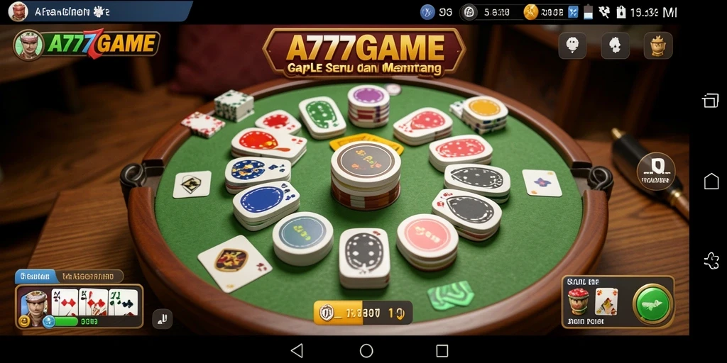 Tampilan gameplay Gaple yang seru dan menghibur dari A777GAME.