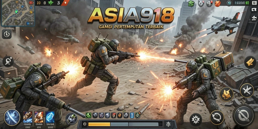 Screenshot gameplay ASIA918 menampilkan aksi pertempuran yang mendebarkan.