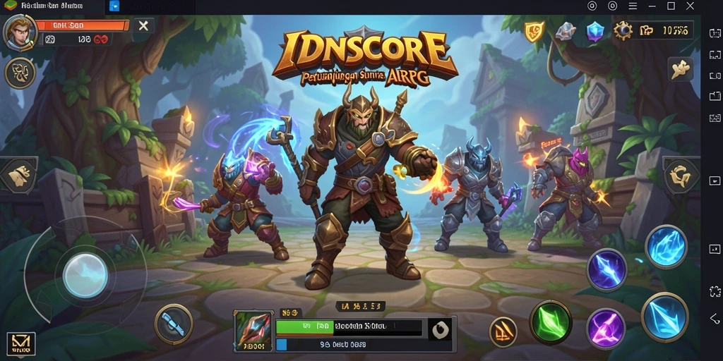 Screenshot gameplay IDNSCORE menampilkan aksi pertarungan yang menegangkan dalam dunia ARPG.