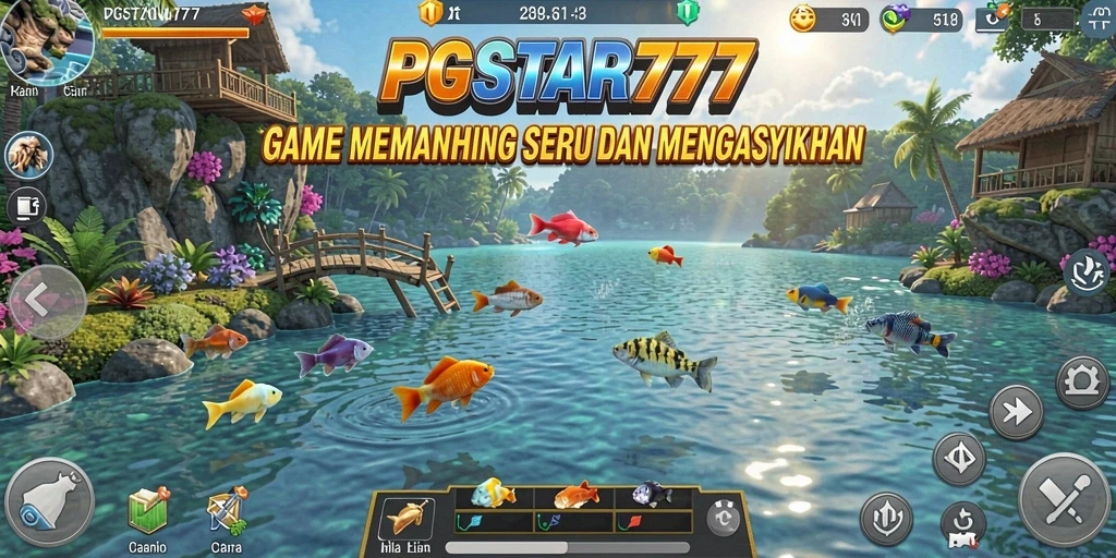 Tampilan gameplay PGSTAR777 saat menangkap ikan di laut.