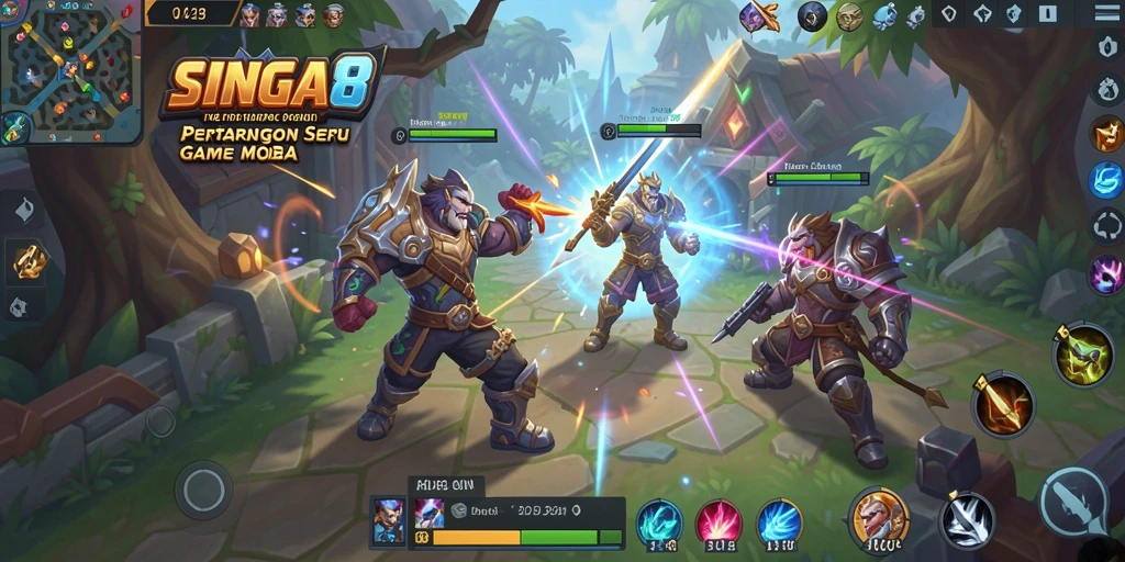 Tampilan gameplay seru dan strategis di SINGA8