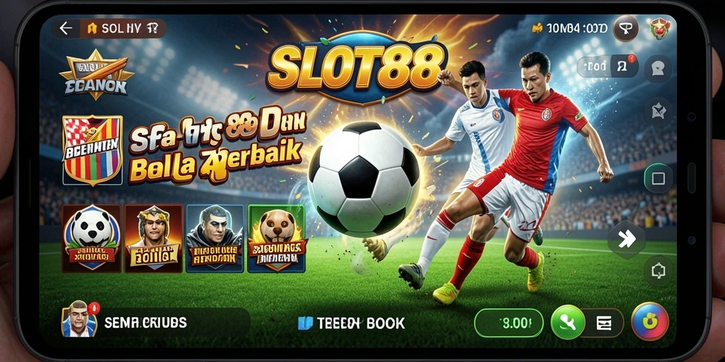 Tampilan menarik dari game SLOT88 dengan tema sepak bola.