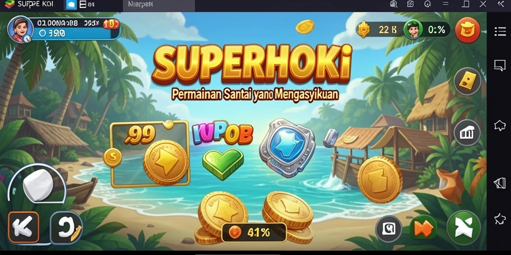 Tampilan menarik dari gameplay santai SUPERHOKI.