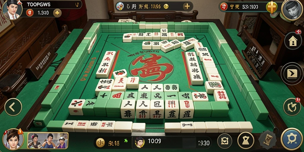 Tampilan gameplay TOOPGWS yang menarik dalam permainan Mahjong.