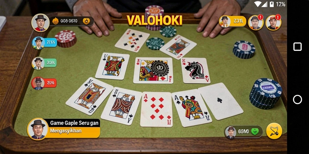 Tampilan gameplay VALOHOKI yang seru dan penuh strategi Gaple.