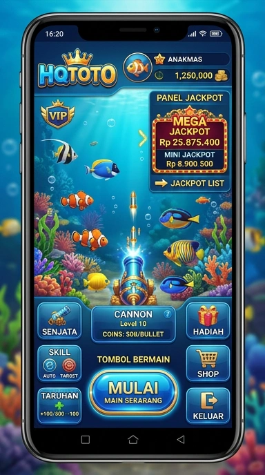 Halaman detail aplikasi menunjukkan informasi lengkap di hqtoto.